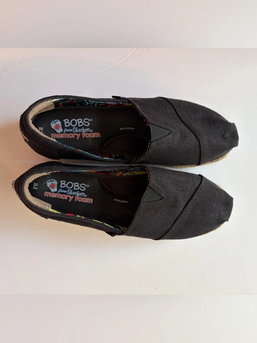Bobs from Skechers Espadrille Memory Foam Shoes Women’s Size 9 Black